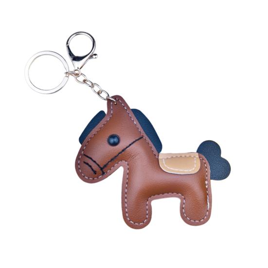Yousheng Keychain Pendant Synthetic Leather Horse Charm Keyring with Rope Vibrant Colors Key Holder Bag Accessory