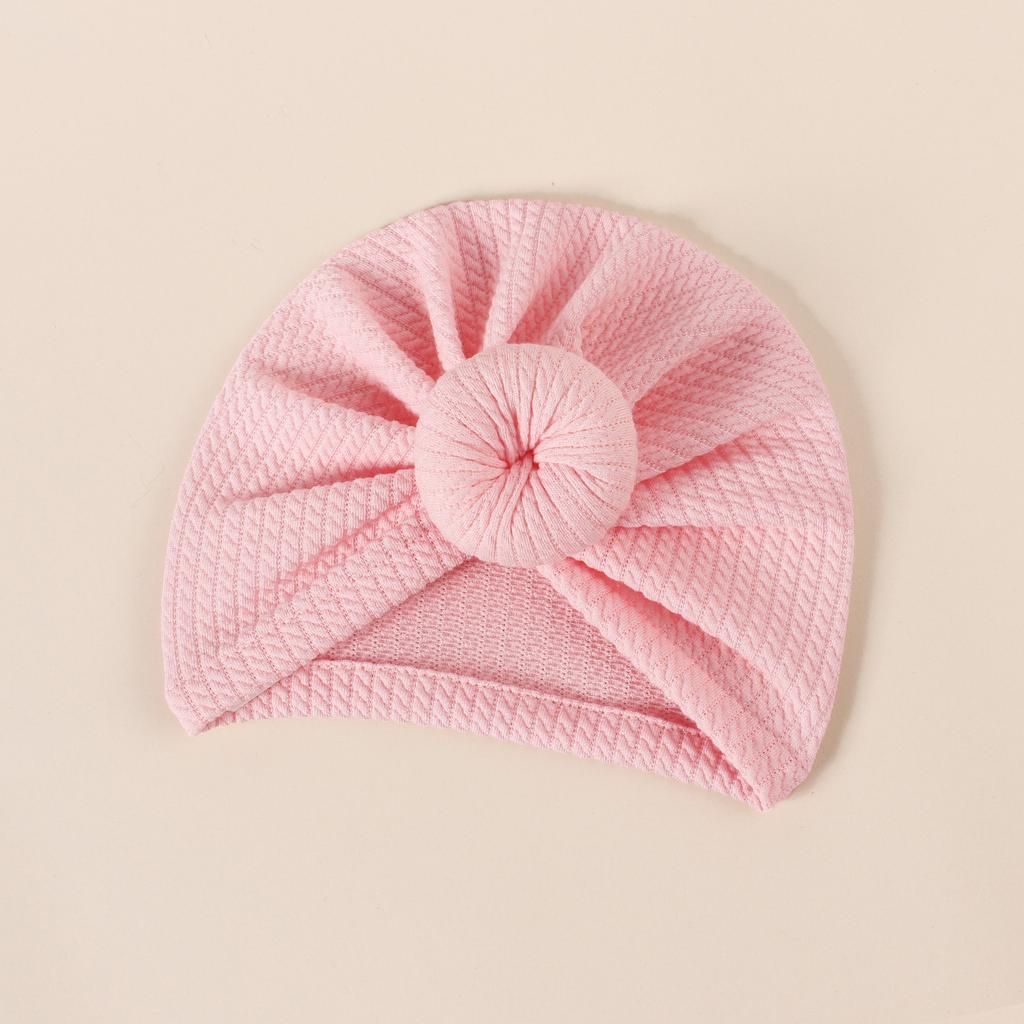 Hair Accessory Girl Warmth Hat Spring Autumn Waffle Crochet Knit Donut Beanie For Baby Infant Solid Color Turban Kid Fashion