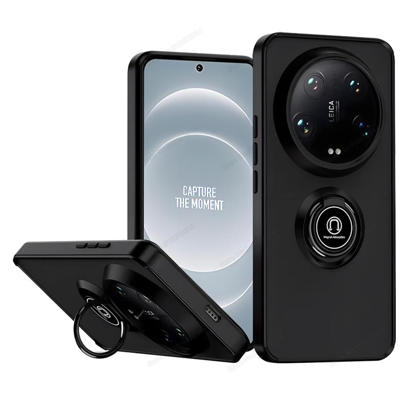 Funda For Xiaomi 14 Ultra 14T Pro Matte Car Magnetic Cover For Xiaomi 14T 12T 11T 10T Pro 11 12 13 Lite Ring Phone Holder Cases