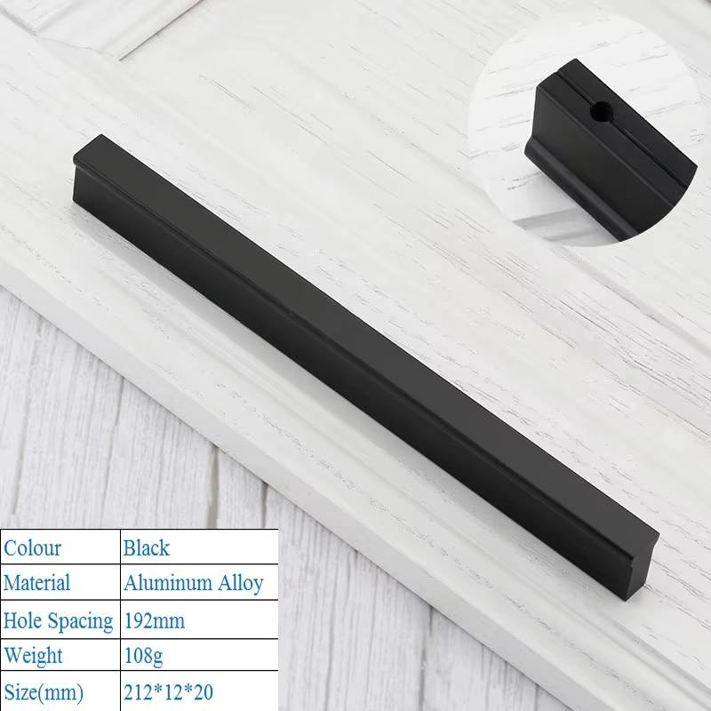 Modern Minimalist Kitchen Cabinet Handle American Style Lengthen T Shape Handle Shoe Wardrobe Drawer Pull Furniture Door Handle