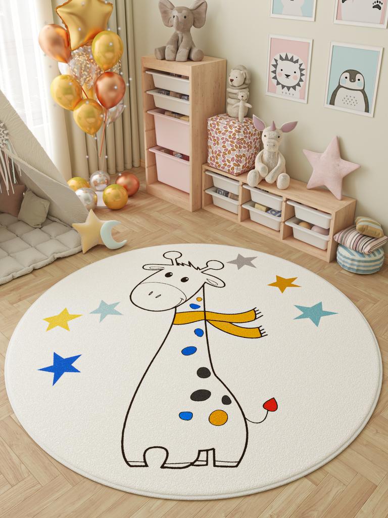 Cartoon Animal pattern children's room round rug Cartoon Style Living Room Decoration Carpet Color Round Rugs for Bedroom