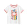 Korean Style Kidsren's Clothing Summer New Style 2026 Kidsren's Pure Cotton Short-Sleeved T-Shirt Cartoon Round Neck Pullover Girls' Clothes