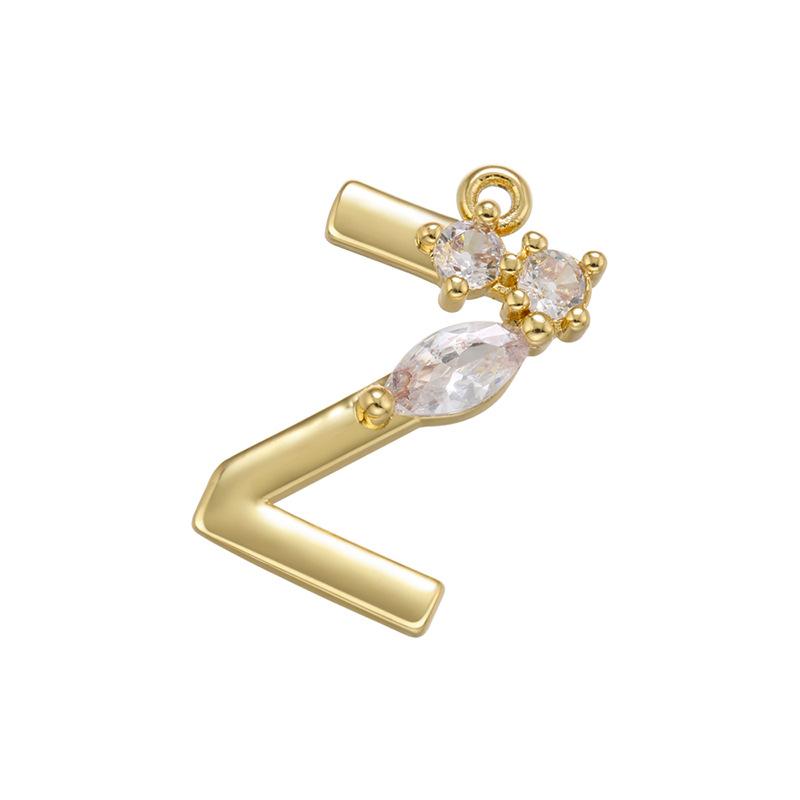 

Waterdrop Bling CZ Alphabet Pendant Designer DIY Fashion Jewelry Pendants Crystal Initial Letter Charms for Jewelry making