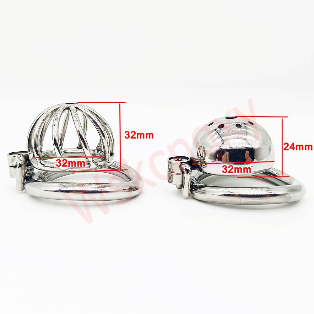 Screw Lock Stainless Steel Male Chastity Device Cock Cage with Arc Penis Ring Sex Toys for Men Urethral Lock Adult Game