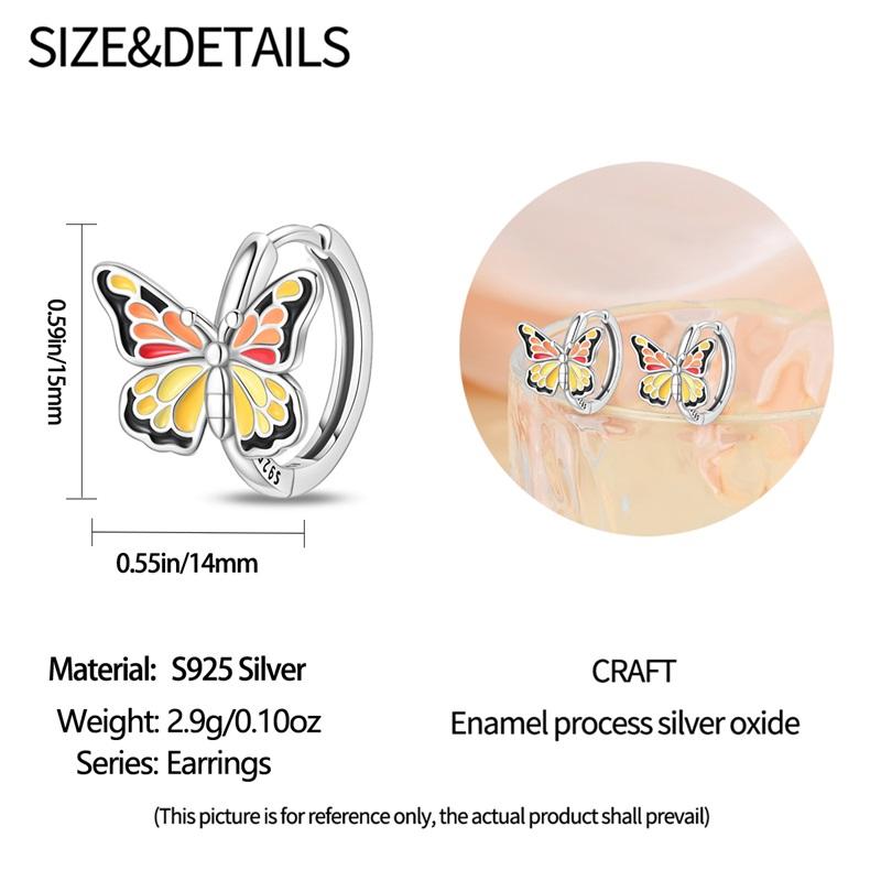New In 925 Sterling Silver Butterfly Stud Earrings for Women Girl Ear Studs Fine Jewelry Fashion Luxury Anniversary