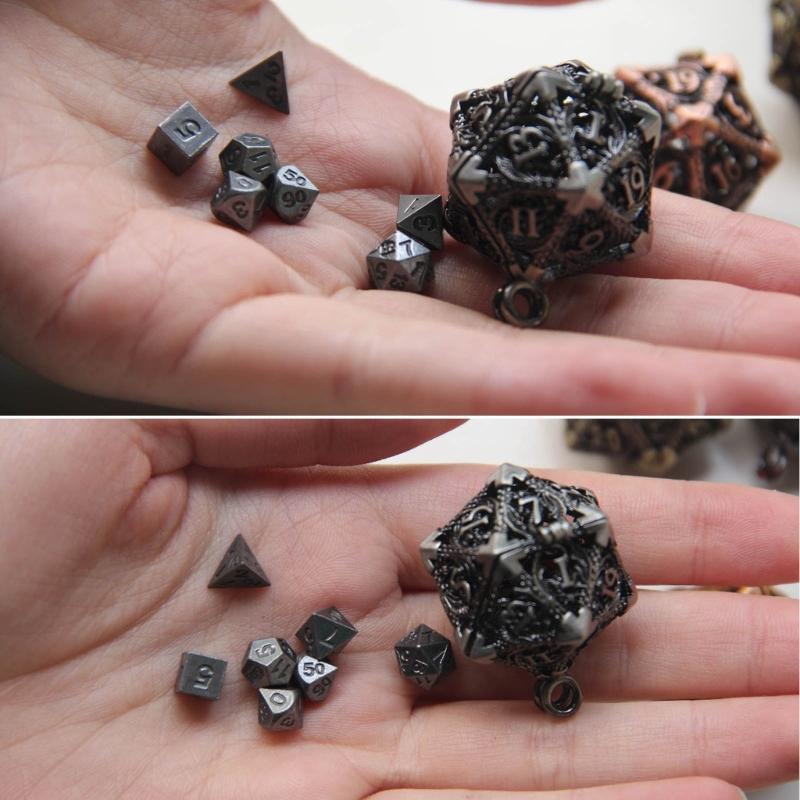 Unique Hollow Dices Pendant Keychain Accessory Set Dices Ornaments Metal Dices Key Chain Decorations for Game Lovers