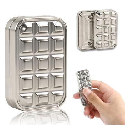 1/2Pcs Metal Fidget Slider Portable Stress Anxiety Relief Textured Slider Kids Teens Adults Magnetic Fingertip Slider Pocket EDC Slider Sensory Toy