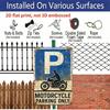 2D Flat, 1pc 7.87x11.81inch Aluminium Sign - "Motorcycle Parking Only" Vintage Distressed Metal Plaque - Wall Decor Reflecting Vintage Style, Ideal