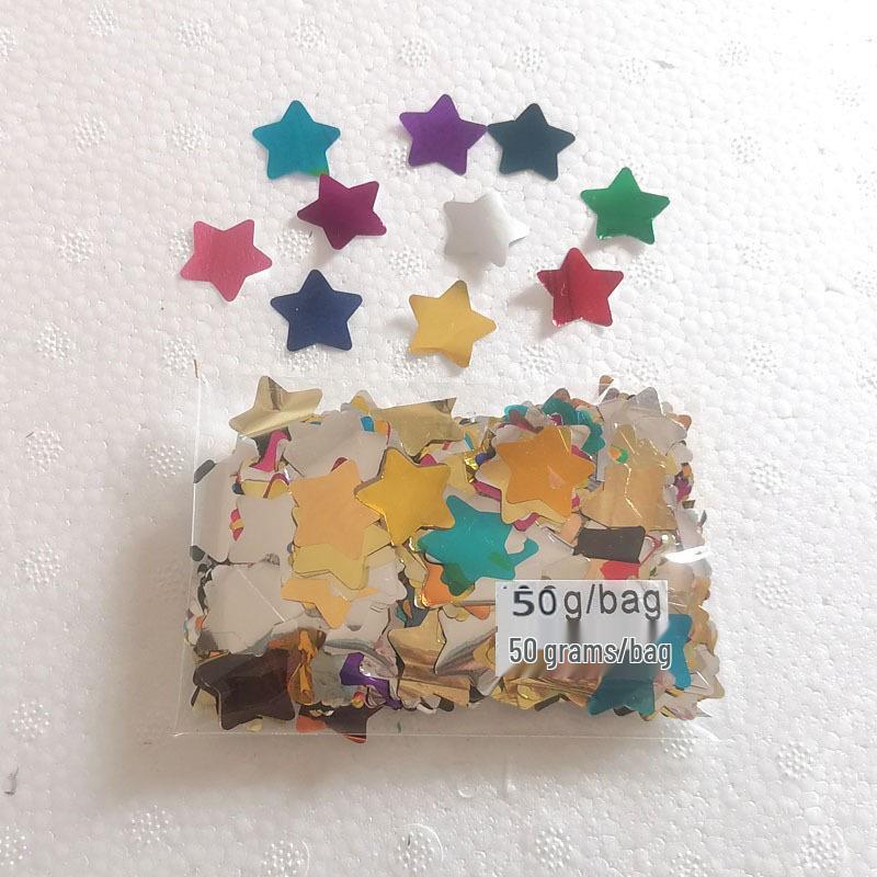 50g Transparent Bobo Ball Filler: Colorful Mixed Color Aluminum Foil Sequins for Festive Wedding Balloons and Confetti