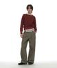 PARTIMENTO WOMEN Colorblock Double Layered Knit Sweater_Chili Stripe