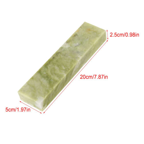 Hilitand Quality Natural Green Jade Whetstone Blade, 10,000 Grit, Fine Whetstone (with Base), 200 X 50 X 25 Mm, Professional Tool for Sharpening and P