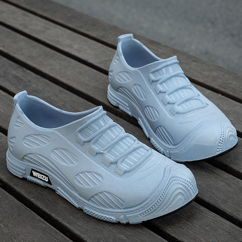 

Модные мужские непромокаемые ботинки средней высоты, нескользящие водонепроницаемые ботинки, пара бархатных резиновых туфель для кухни, автомойки, рыбалки, рабочей обуви 36