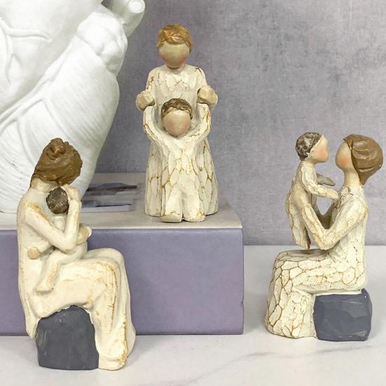 Yousheng Mother Daughter Figurine, Hand-Carved Resin Memorial Statue, Mom Birthday Gift from Daughter, Sentimental Birthday Gift for Mother, Sculpture