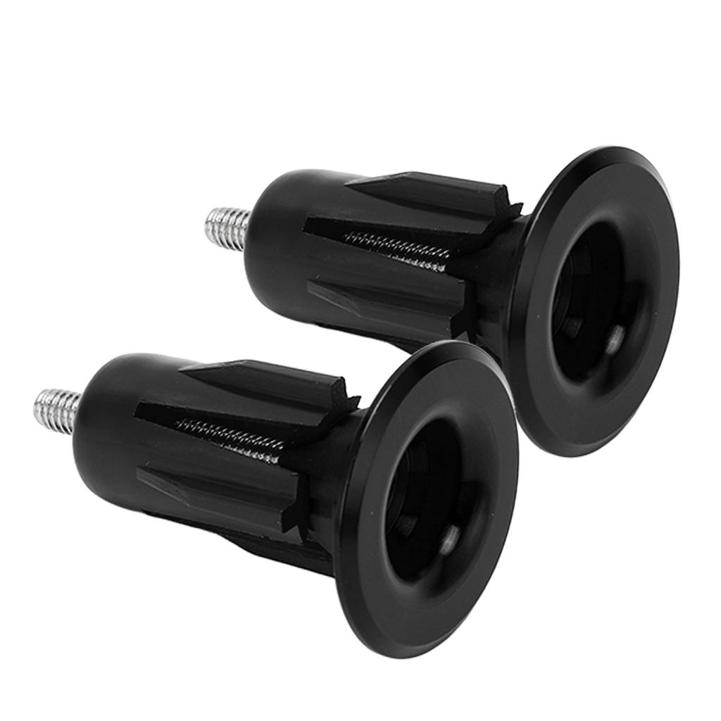 2pcs Bicycle Handlebar Plugs Aluminum Alloy Wearable Universal Mountain Bike Grip End PlugsBlack