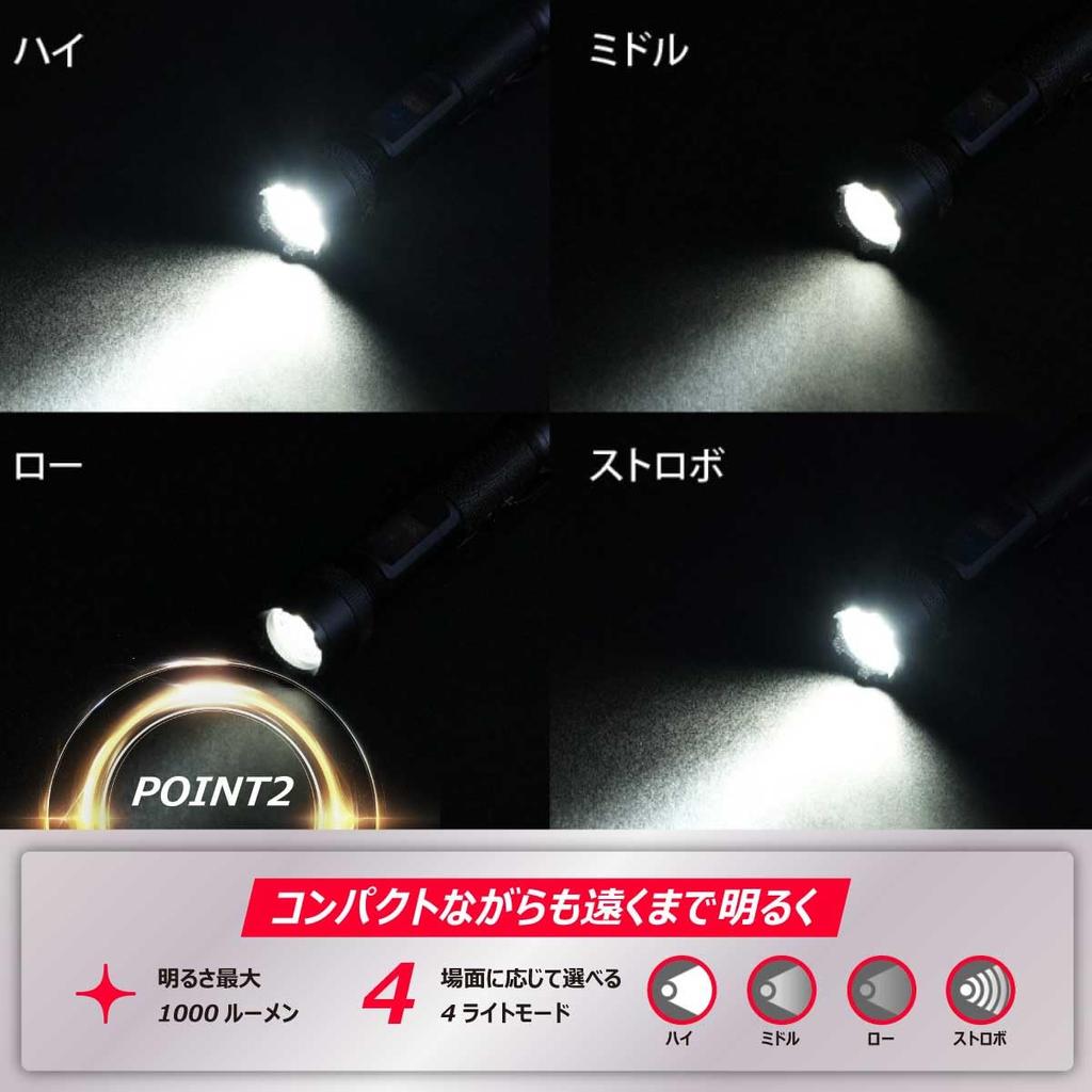 Energizer LED Handheld Flashlight, USB Rechargeable, with Digital Indicator (1000 Lumens, 30-Hour Run Time), Black, BGHHL8