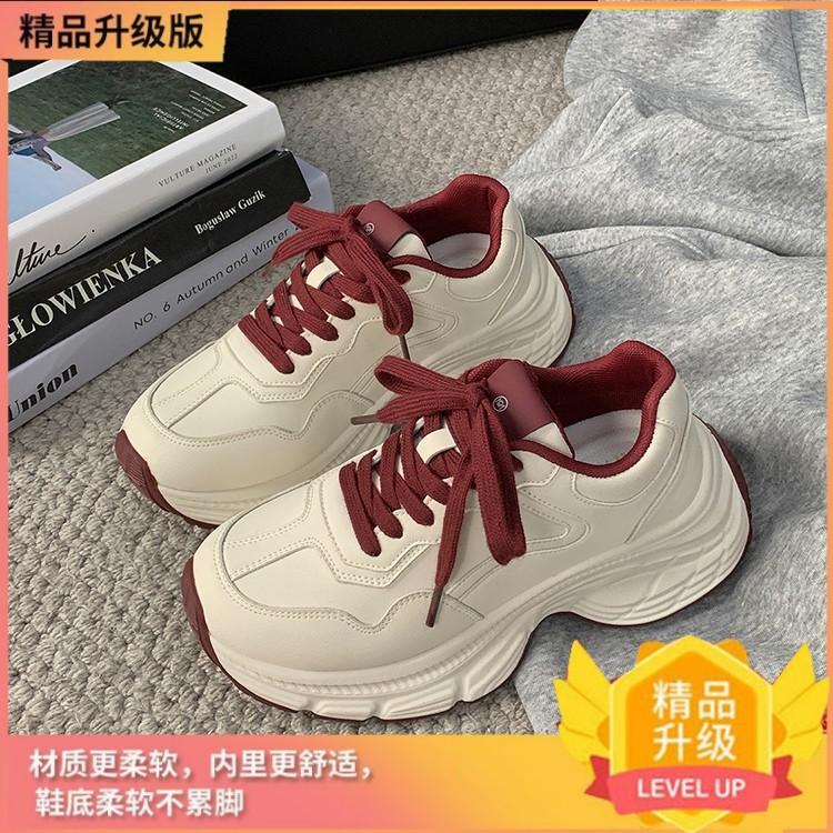 

Showing small feet and increasing height, dad shoes and women s 2025 autumn and winter new niche retro Hong Kong style thick-soled color matching ru 40 бордовый