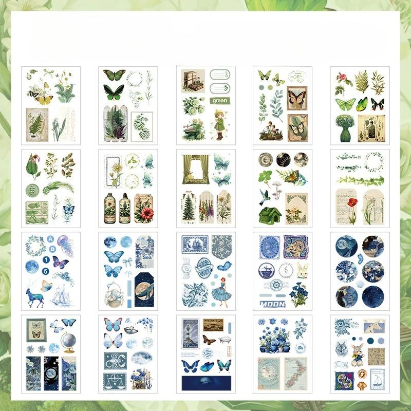 20pcs/pack Vintage PET Stickers Book Creativity Decorative Diary Album Scrapbooking Accessories Planner Diy Junk Journal Supplies