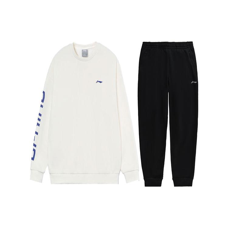 Li Ning Casual Sportswear Men s Crew Neck Thickened And Fleece Lined AWDRF44-3+AKLSC99-1 L