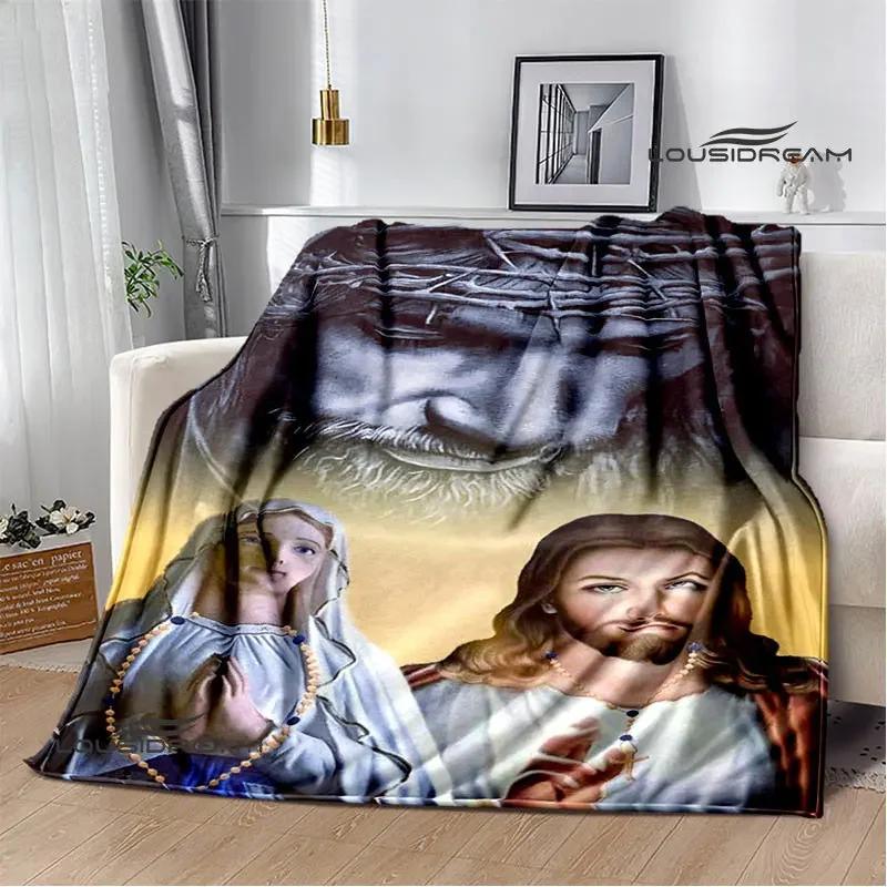 Virgin Mary Faith Print Blanket Flannel Soft Comfort Blanket Home Travel Blanket Kids Warm Blanket picnic blanket birthday gift