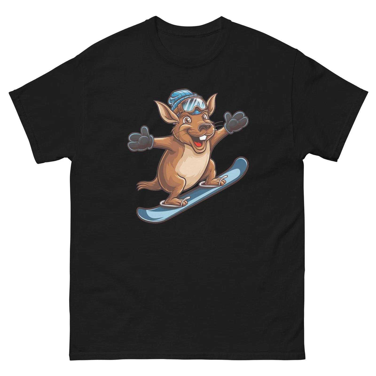 Rock Hyrax Snowboarding Fun Cartoon Snowboarder Shirt T-Shirt S