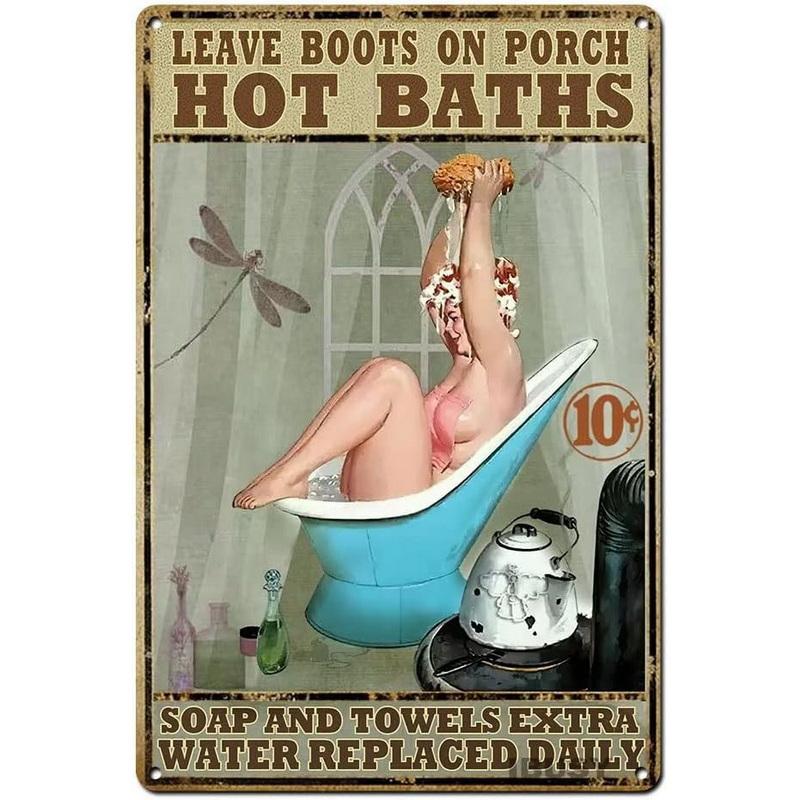 Retro Metal Tin Signs Cat Dog Bath Soap Wash Your Paw Bubble Posters Vintage Toilet Cave Bar Home Bathroom Wall Decoration Signs