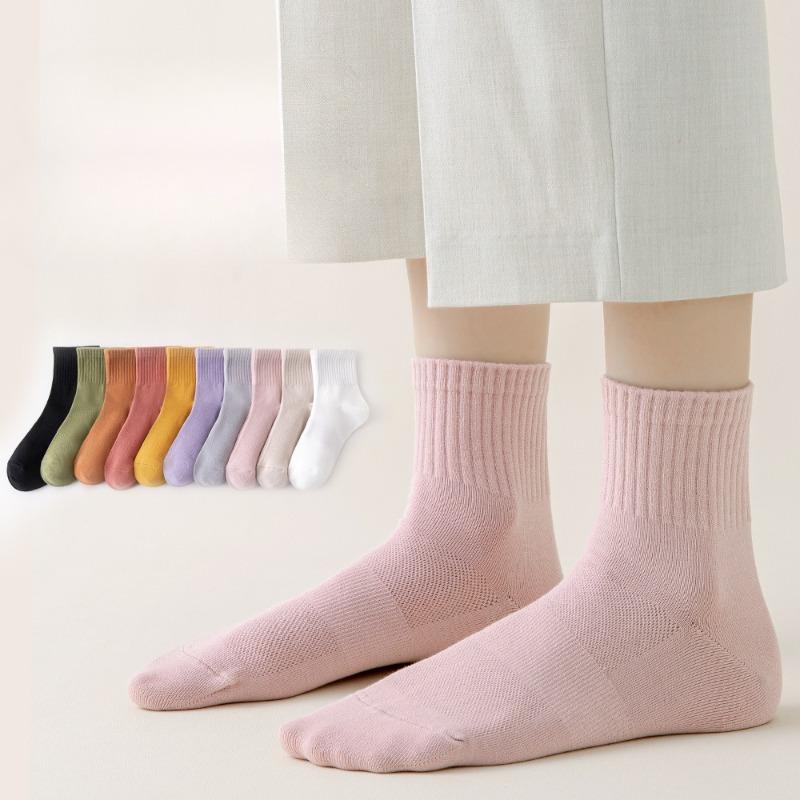 

Women s All-cotton Mid-calf Socks, Spring and Summer Pure Cotton Solid Color Sports All-season Women s Trendy Socks, Antibacterial Cotton Socks 1 pair фіолетовий
