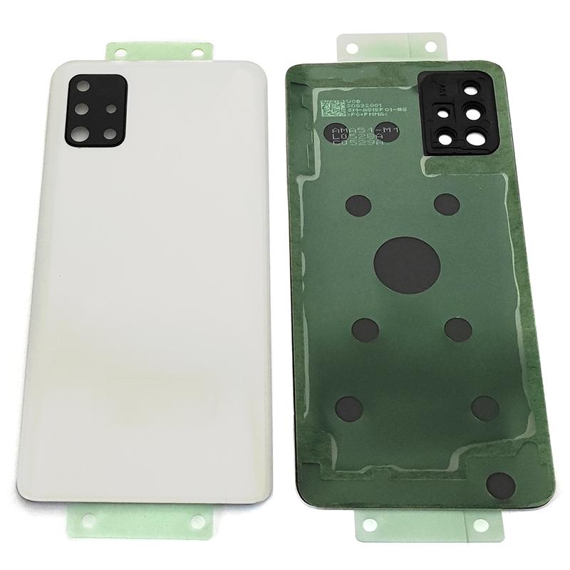 A51 4G Middle Frame For Samsung Galaxy A51 4G A515 Housing Battery Back Cover With Camera Lens Rear Door Glass A515 SIM Card
