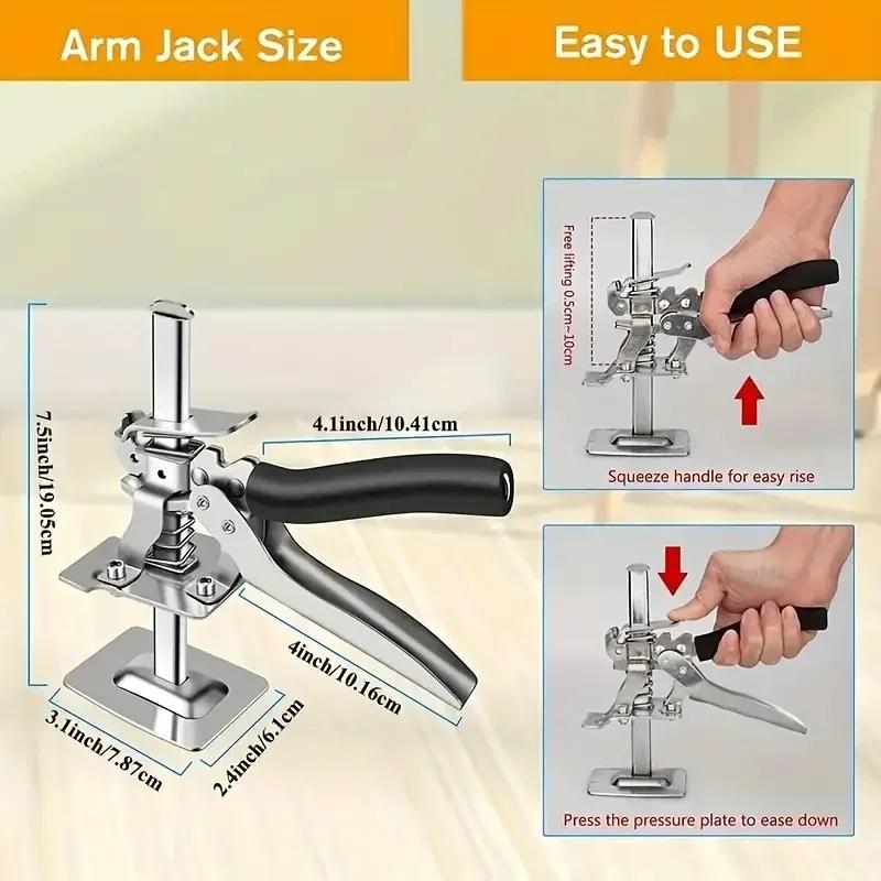 2/1PCS New Labor Saving Arm Board Jack Cabinet Lifter Tile Height Adjusting Lifter Multifunctional Anti-Slip Hand Lifting Tool