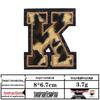 Leopard Print Velvet Cloth Patch with English Letter and Black Sequin Embroidery
