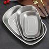 Korean Stainless Steel BBQ Grill Pan Gold/Silver Rectangular Tray for Hot Pot Nordic Dish for Meat Seafood Sushi