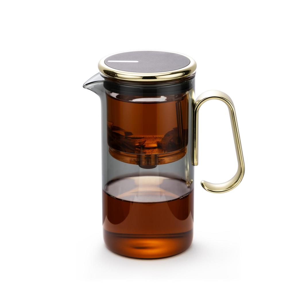 Dzbanek do herbaty z wysokoborokrzemowego szkła żaroodpornego 580 ml z zaparzaczem, Czajnik do oddzielania herbaty od wody 580 ml Najwyższej jakości