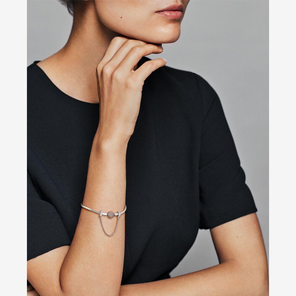 Coppersparkling Clear Sparkle Flower Butterfly Safety Chain Charm Bead Fit Original Pendant Diy Jewelry For Women