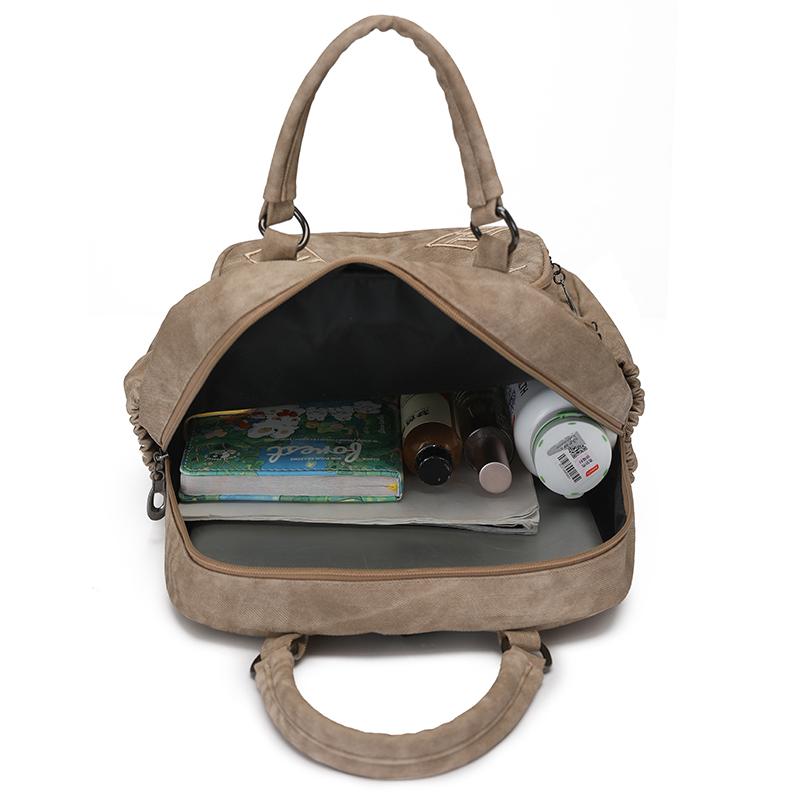 Vintage Leather Backpack for Women Casual Daypack Travel Shoulder Bag with Multi Pockets
