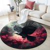 Raven Round Area Rug,Carpet Rug for Living Room Bedroom Sofa Playroom Decor,Non-slip Floor Mat