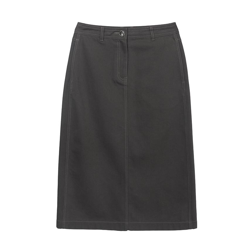 nau W Soft Twill Skirt Charcoal Brown