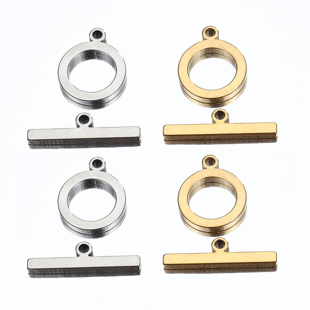 5Sets Stainless Steel Gold Color Flat OT Toggle Clasps DIY Jewelry Making Necklace Bracelet Connectors Hooks Findings Supplies
