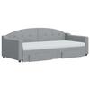 VidaXL Daybed with Trundle and Drawers Light Grey 90x190 Cm Fabric 3197594