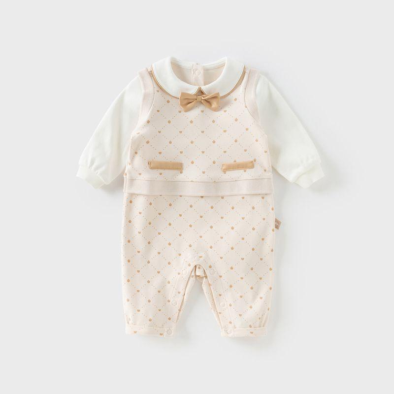 David Bella Newborn Crawling Suit 2026 New Model for Boys, Antibacterial and Mite-Removing One-Piece Cotton Romper, Baby Spring Outfit