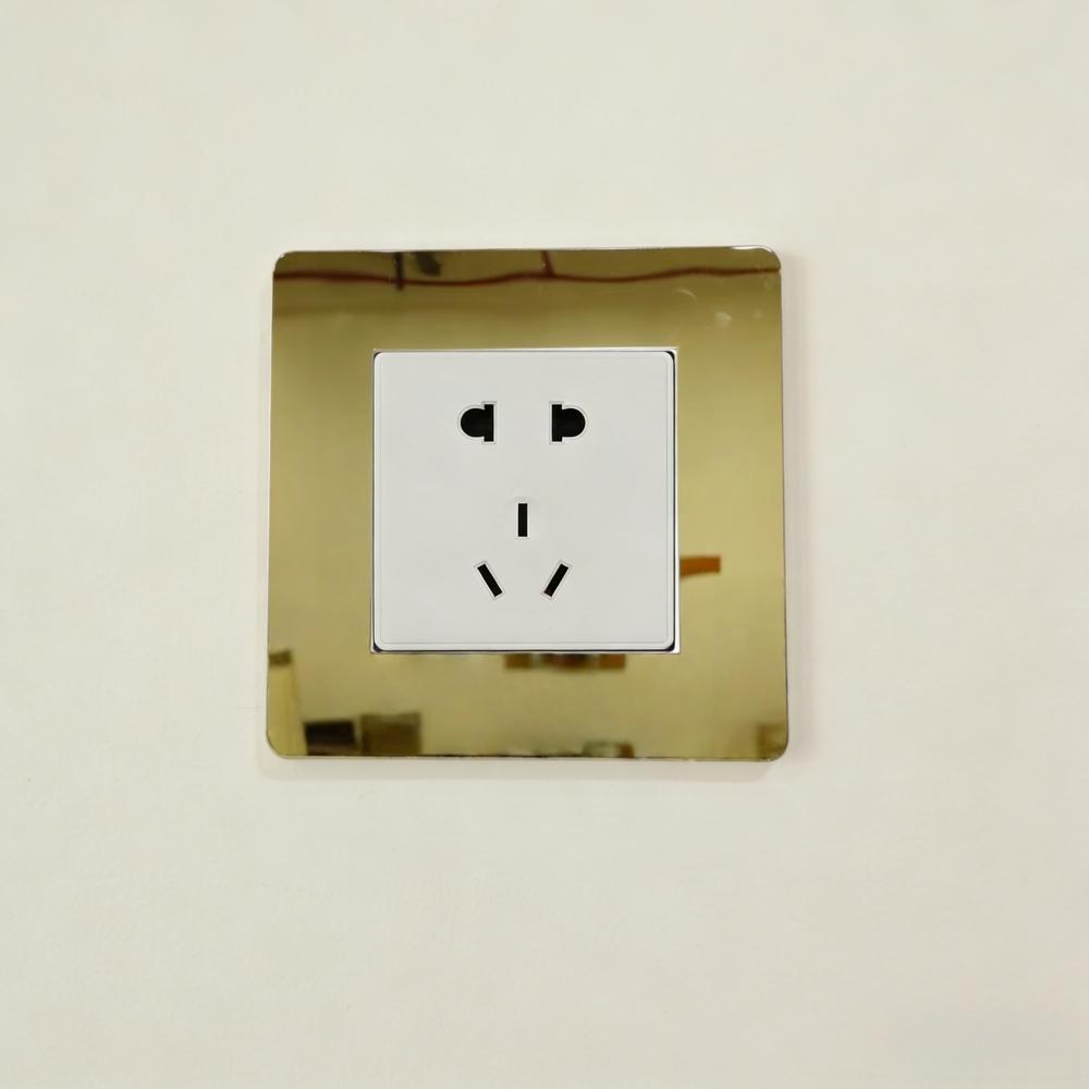 4pcs 15X15cm Switch Sticker Home Decor Wall Stickers Decor Living Room Mirror Style Photo Frame For Home Wall Decoration