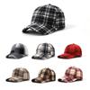 Woolen Plaid Baseball Cap European and American Sunshade Thickened Retro Autumn and Winter Warm Plaid Cap