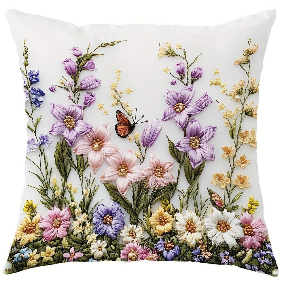 Vintage Druckmuster Heimdekoration Kissenbezug Schlafzimmer Wohnzimmer Sofadekoration Polyester Kissenbezug mit Reißverschluss