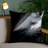 Shark Black Pillow Case Plush Fabric Soft Pillowcase Double Sided Print Sofa Cushion Cover Throw