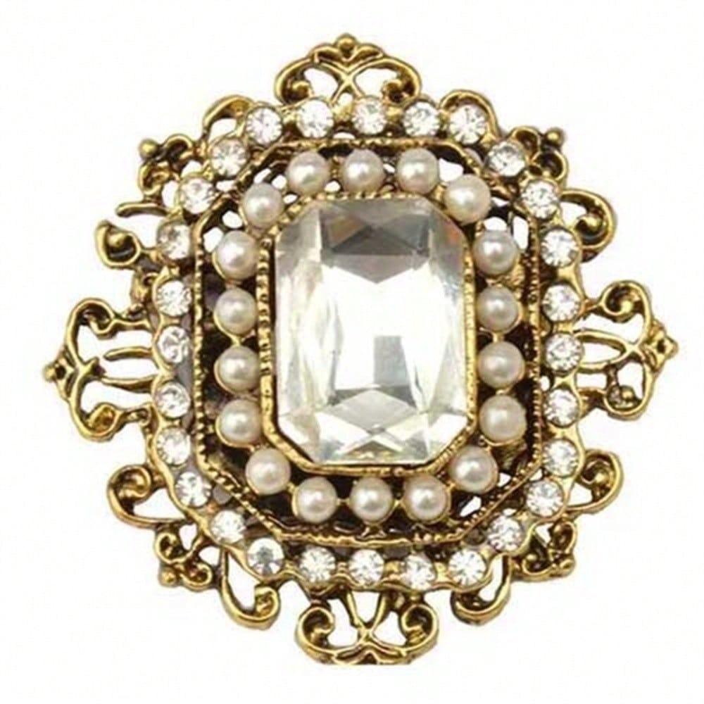 High End Fashion Retro Rhinestone Bohemian Style Brooch Clothing Accessories