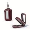 Cowhide PU Leather Double-Layer Key Case Secure Waist Hanging Car Key Storage - Stylish Mini Bag for Interior Accessories