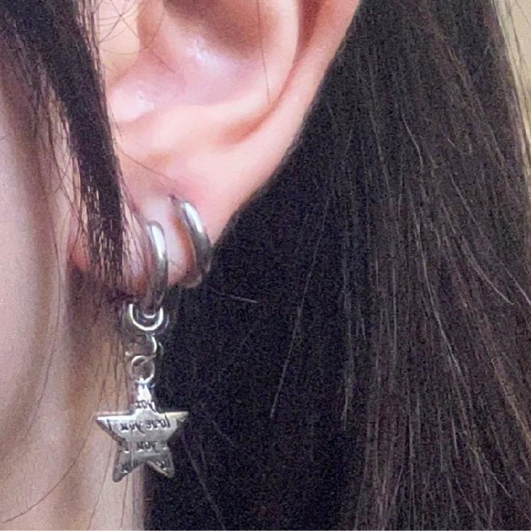 Creative Punk Star Earings Unisex Ear Jewelry Drop Earrings Star Hoop Earrings