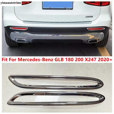 ABS Chrome Car Rear Bumper Fog Lights Lamps Reflector Frame Covers Trim Accessories For Mercedes-Benz GLB 200 X247 -