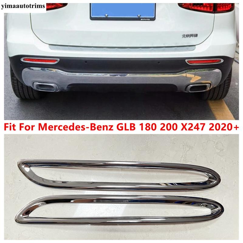 ABS Chrom Auto Stoßfänger Hinten Nebelscheinwerfer Lampen Reflektor Rahmen Abdeckungen Zierleisten Zubehör Für Mercedes-Benz GLB 200 X247 -