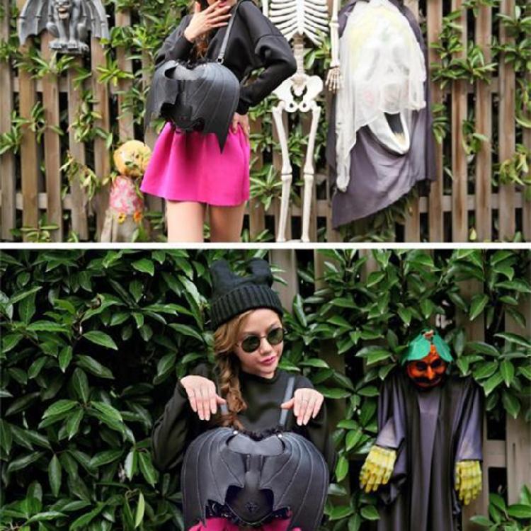 Zaino in Pizzo Trendy ad Ali di Pipistrello Rucksack in PU Daypack Gotico per Shopping e Appuntamenti