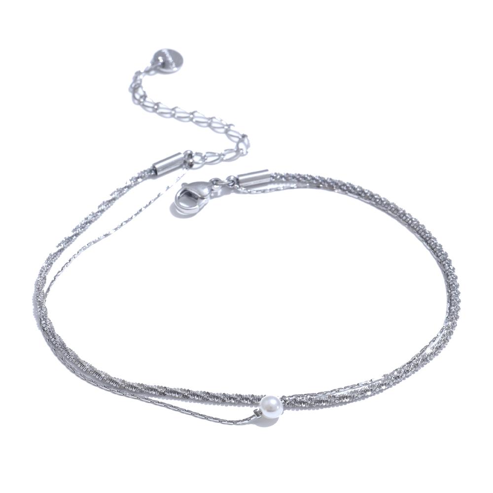 Yhpup Fashion Layered Chain Imitation Pearl Chic Anklet Rust Proof Gold & Platinum Plated Australia Summer Jewelry Gift