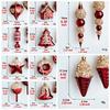 Irregular Design Christmas Hanging Ornaments Red Painted Holiday Decorations  Holiday Scene
